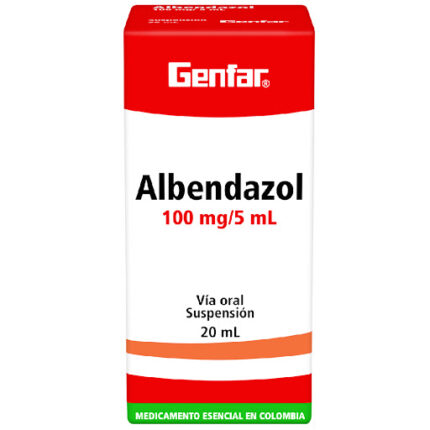 ALBENDAZOL 100 MG5 ML SUSPENSION X 20 ML GENFAR drogueria la de todos Colombia