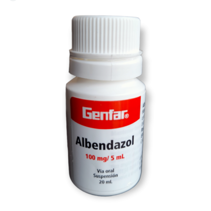 ALBENDAZOL 100 MG5 ML SUSPENSION X 20 ML GENFAR drogueria la de todos Colombia