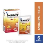 Noraver Gripa Día Caja Con 6 Sobres Con 15 g C/U - Sabor Naranja, Panela, Eucalipto