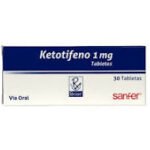 Ketotifeno 1 mg Caja Con 30 Tabletas