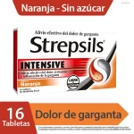 Strepsils Intensive Naranja Sin Azúcar 16 Tabletas